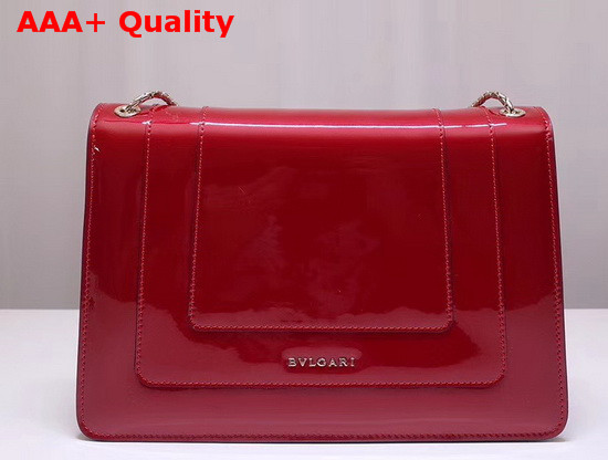 Bvlgari Serpenti Forever Medium Shoulder Bag in Red Metallic Calf Leather Replica