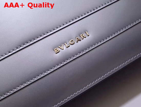 Bvlgari Serpenti Forever Medium Shoulder Bag in Shiny Silver Brushed Metallic Calf Leather Replica