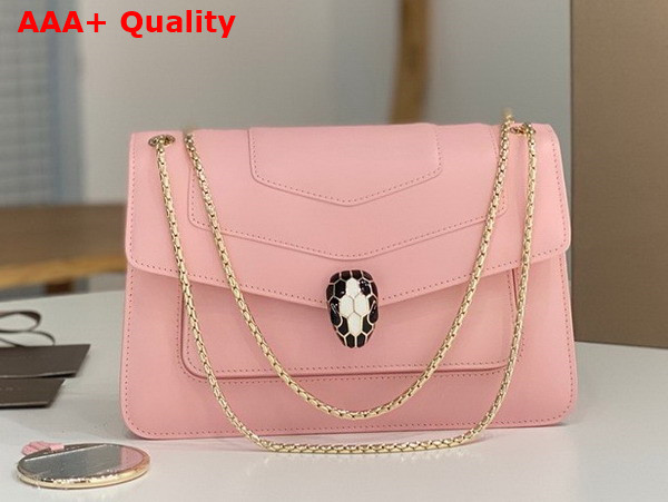 Bvlgari Serpenti Forever Shoulder Bag in Pink Calf Leather Replica