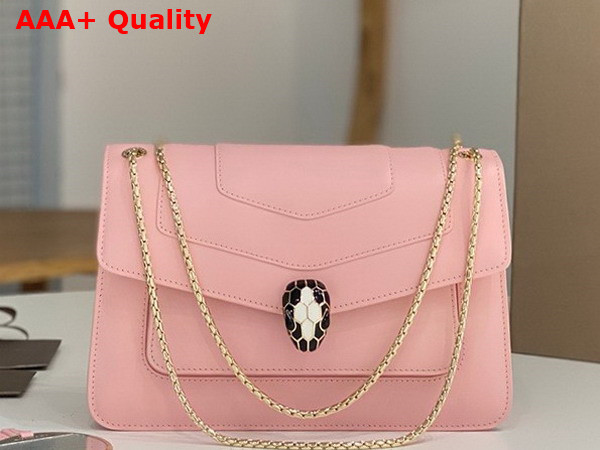 Bvlgari Serpenti Forever Shoulder Bag in Pink Calf Leather Replica