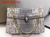 Bvlgari Serpenti Forever Shoulder Bag in Precious Crystal Rose Karung Skin with a Metallic Finishing Replica