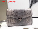 Bvlgari Serpenti Forever Small Shoulder Bag in Precious Crystal Rose Karung Skin with a Metallic Finishing Replica