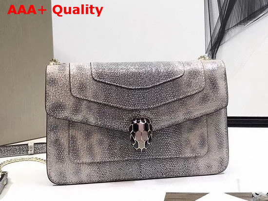 Bvlgari Serpenti Forever Small Shoulder Bag in Precious Crystal Rose Karung Skin with a Metallic Finishing Replica