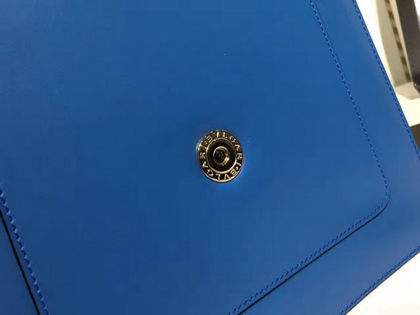 Bvlgari Serpenti Forever Top Handle Flap Cover Bag in Blue Calf Leather For Sale