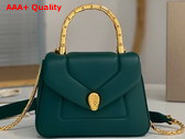 Bvlgari Serpenti Reverse Top Handle Bag in Green Calf Leather Replica