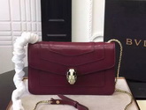 Bvlgari Serpenti Small Flap Cover Bag in Burgundy for Sale