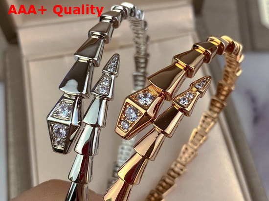Bvlgari Serpenti Viper 18 kt Rose Gold Bracelet set with Demi Pave Diamonds Replica