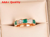 Bvlgari Serpenti Viper 18 kt Rose Gold Ring Set with Malachite Elements and Pave Diamonds Replica