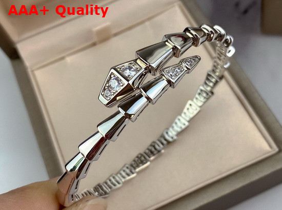 Bvlgari Serpenti Viper 18 kt White Gold Bracelet set with Demi Pave Diamonds Replica