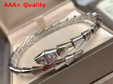 Bvlgari Serpenti Viper 18 kt White Gold Bracelet set with Demi Pave Diamonds Replica