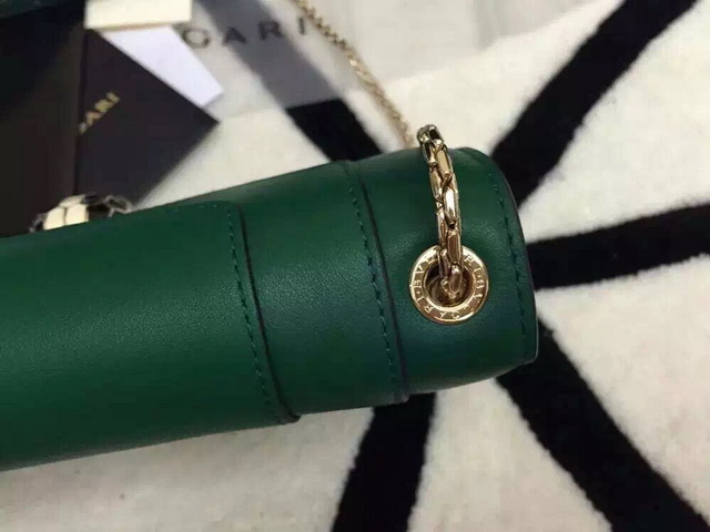 Bvlgari Small Flap Cover Bag Green Calf Leather for Sale