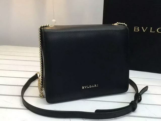 Flap Cover Bvlgari Signature Bag in Black Calf Leather for Sale