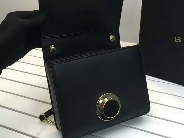 Flap Cover Bvlgari Signature Bag in Black Calf Leather for Sale