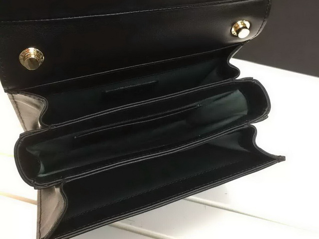 Flap Cover Bvlgari Signature Bag in Black Calf Leather for Sale