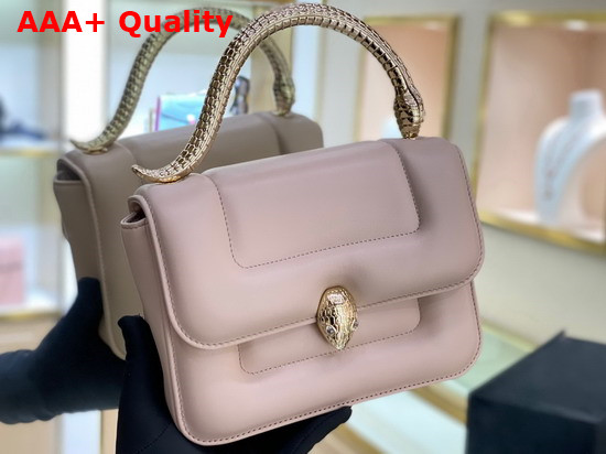 Mary Katrantzou x Bvlgari Top Handle Bag in Soft Matelasse Crystal Rose Pink Nappa Leather Replica