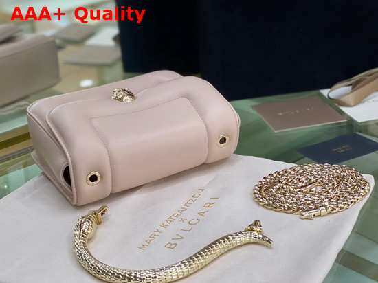 Mary Katrantzou x Bvlgari Top Handle Bag in Soft Matelasse Crystal Rose Pink Nappa Leather Replica