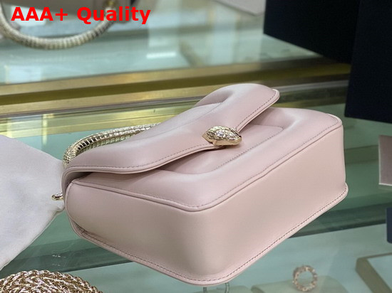 Mary Katrantzou x Bvlgari Top Handle Bag in Soft Matelasse Crystal Rose Pink Nappa Leather Replica
