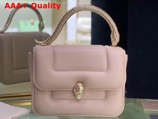 Mary Katrantzou x Bvlgari Top Handle Bag in Soft Matelasse Crystal Rose Pink Nappa Leather Replica