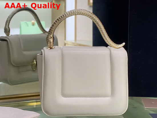Mary Katrantzou x Bvlgari Top Handle Bag in Soft Matelasse Ivory Opal White Nappa Leather Replica