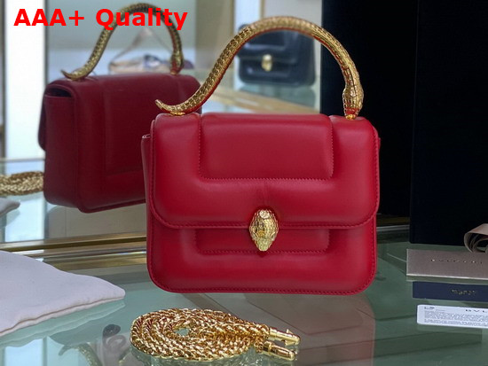 Mary Katrantzou x Bvlgari Top Handle Bag in Soft Matelasse Red Nappa Leather Replica