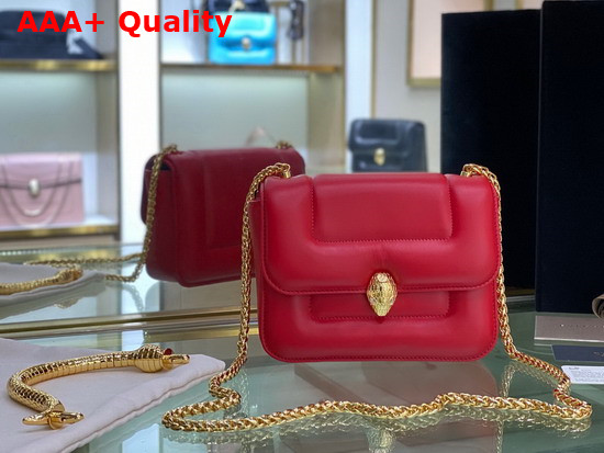 Mary Katrantzou x Bvlgari Top Handle Bag in Soft Matelasse Red Nappa Leather Replica