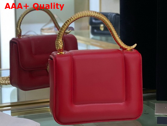Mary Katrantzou x Bvlgari Top Handle Bag in Soft Matelasse Red Nappa Leather Replica