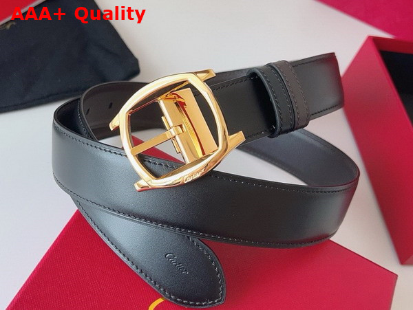 Cartier Belt Drive de Cartier Belt Reversible Black and Brown Cowhide Strap Replica
