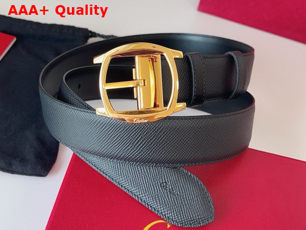 Cartier Belt Drive de Cartier Belt in Black Textured and Smooth Cowhide Replica