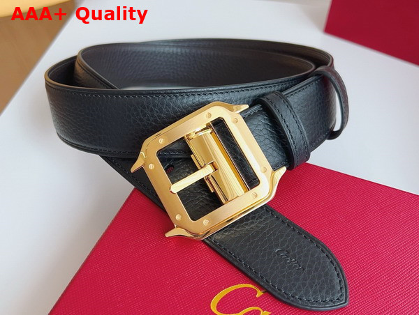 Cartier Belt Santos de Cartier Belt Reversible Black and Brown Grained Cowhide Replica