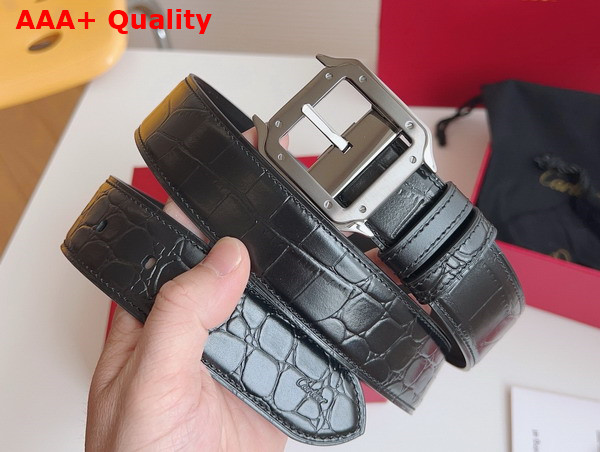 Cartier Belt Santos de Cartier Belt in Black Crocodile Skin Replica