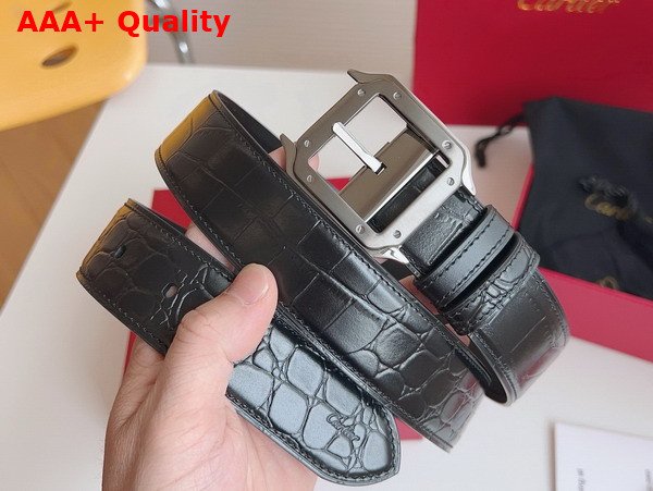 Cartier Belt Santos de Cartier Belt in Black Crocodile Skin Replica