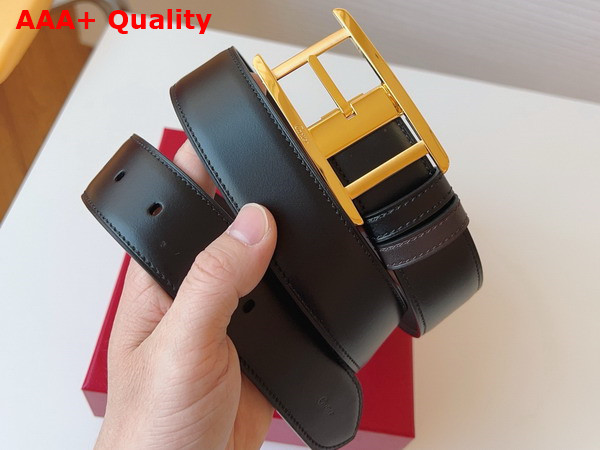 Cartier Belt Tank De Cartier Belt in Black and Brown Cowhide Leather with Golden Finish Ardillon Buckle Replica