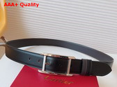 Cartier Belt Tank De Cartier Belt in Black and Brown Cowhide Leather with Palladium Finish Ardillon Buckle Replica