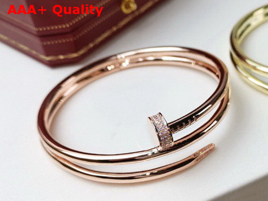 Cartier Juste Un Clou Bracelet Pink Gold Diamonds Double Loop Replica