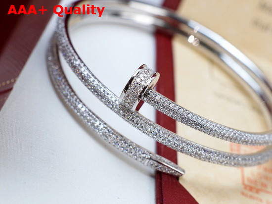 Cartier Juste Un Clou Bracelet White Gold Allover Diamonds Double Loop Replica