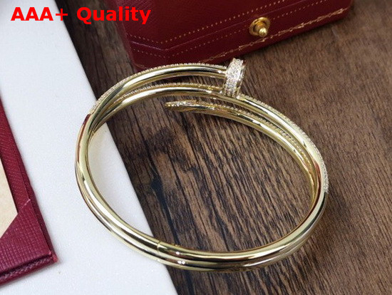 Cartier Juste Un Clou Bracelet Yellow Gold Allover Diamonds Double Loop Replica