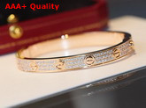 Cartier Love Bracelet Diamond Paved Rose Gold Replica
