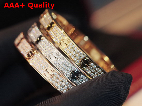 Cartier Love Bracelet Diamond Paved White Gold Replica