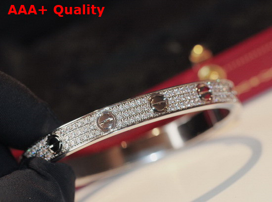 Cartier Love Bracelet Diamond Paved White Gold Replica