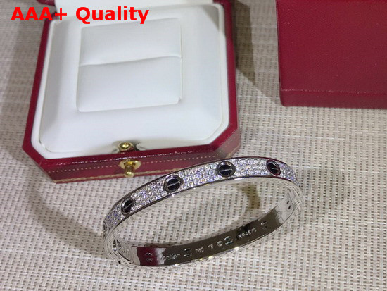 Cartier Love Bracelet White Gold Allover Diamonds Replica