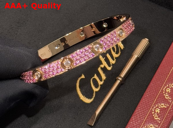 Cartier Love Bracelet with Allover Colorful Diamonds Replica