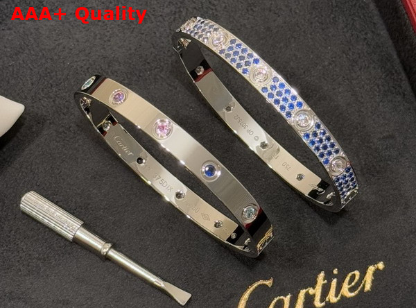 Cartier Love Bracelet with Allover Colorful Diamonds Replica