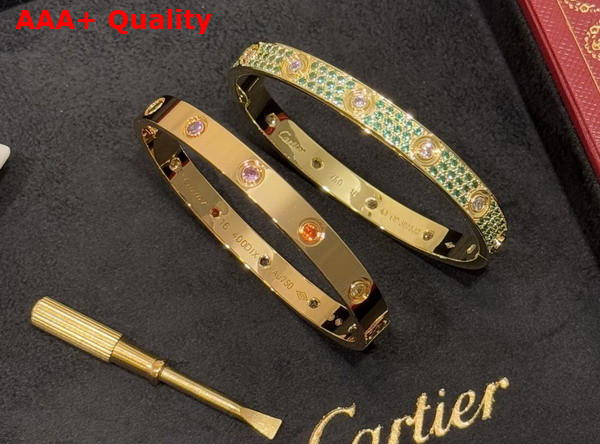 Cartier Love Bracelet with Allover Colorful Diamonds Replica