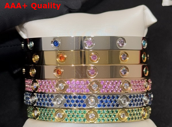Cartier Love Bracelet with Allover Colorful Diamonds Replica