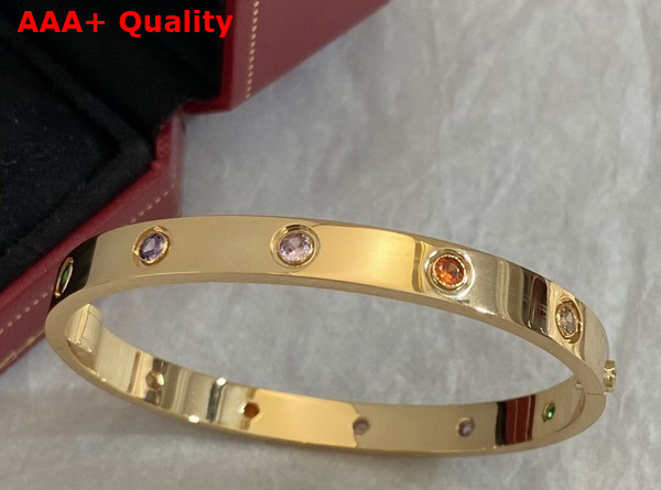 Cartier Love Bracelet with Colorful Diamonds Rose Gold Replica
