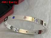 Cartier Love Bracelet with Colorful Diamonds White Gold Replica