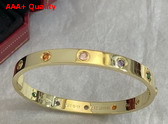 Cartier Love Bracelet with Colorful Diamonds Yellow Gold Replica