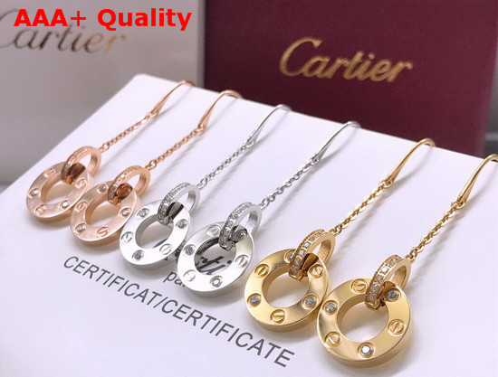 Cartier Love Earring Pink Gold Diamonds Replica