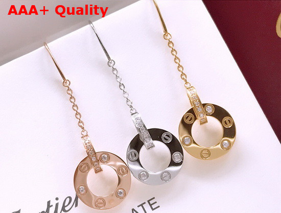 Cartier Love Earring Pink Gold Diamonds Replica