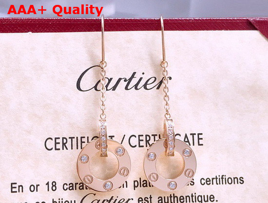 Cartier Love Earring Pink Gold Diamonds Replica